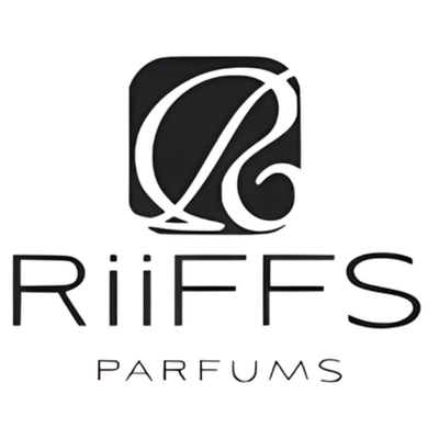 Logotipo preto e branco da marca RiiFFS PARFUMS com símbolo decorativo