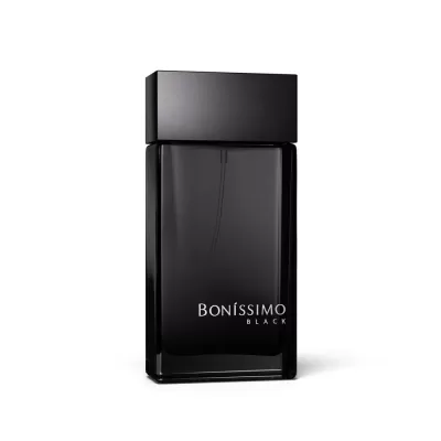 Frasco de perfume preto BONÍSSIMO BLACK