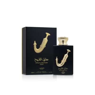 Perfume árabe Ishq Al Shuyukh LAttafa Pride bottle and box