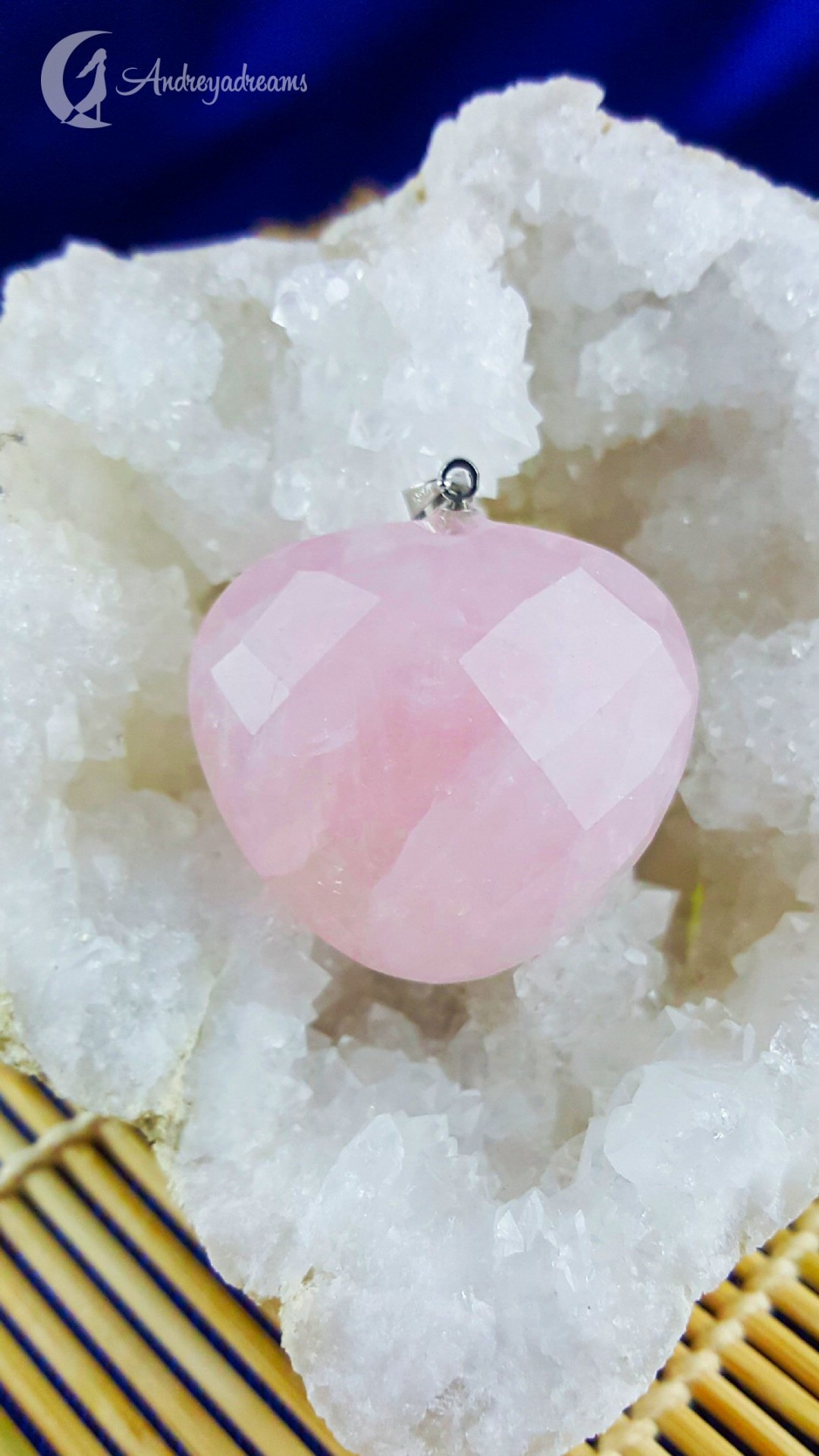 Pendente em Quartzo Rosa