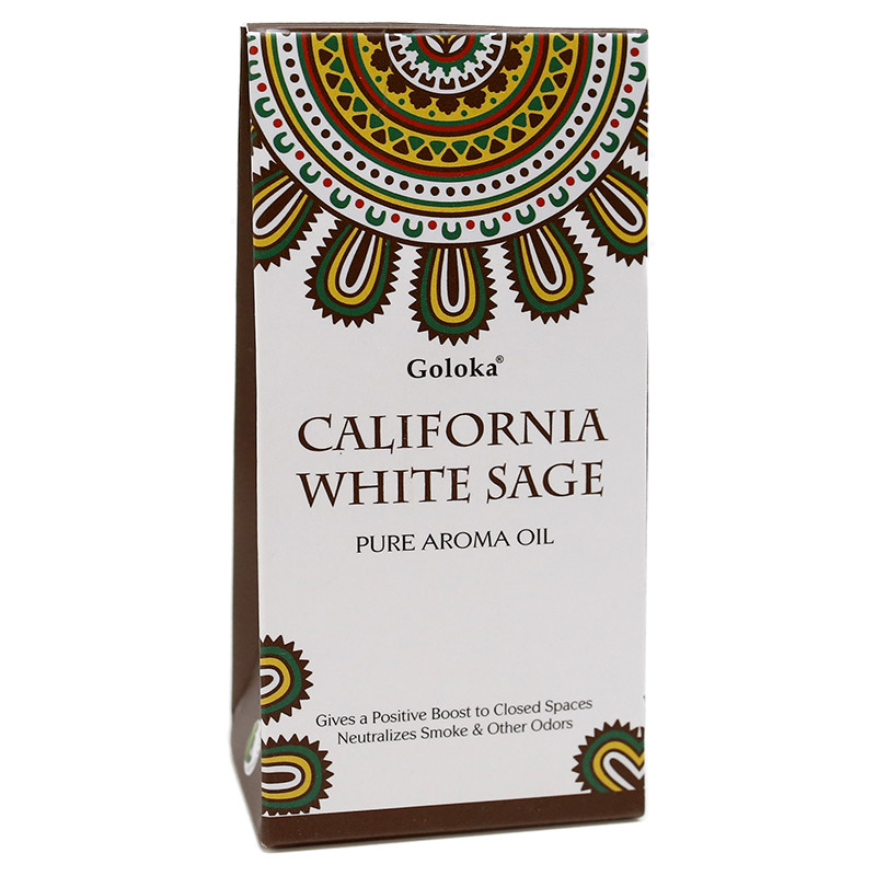Óleo Essência de Salva Branca Embalação de óleo aroma California White Sage da marca Goloka