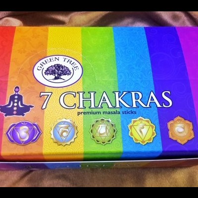 Caixa colorida de incenso 7 Chakras, Green Tree