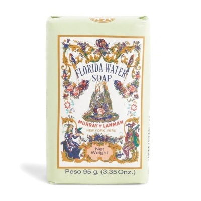 Sabonete Florida Water Soap Murray & Lanman embalagem papel com decoração floral