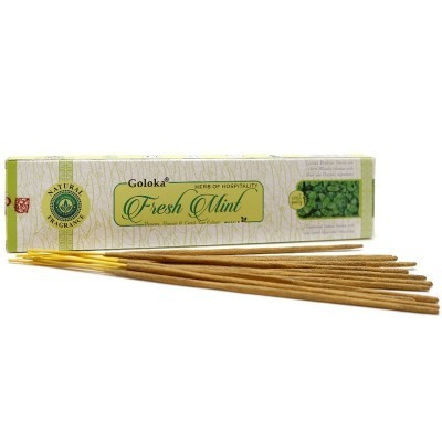 Caixa de incenso Fresh Mint Goloka com palitos de incenso