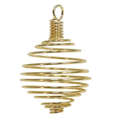 Enfeite ou peça decorativa em espiral metal dourado com anel para pendurar