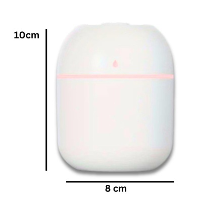 Difusor de aroma branco redondo com luz rosa