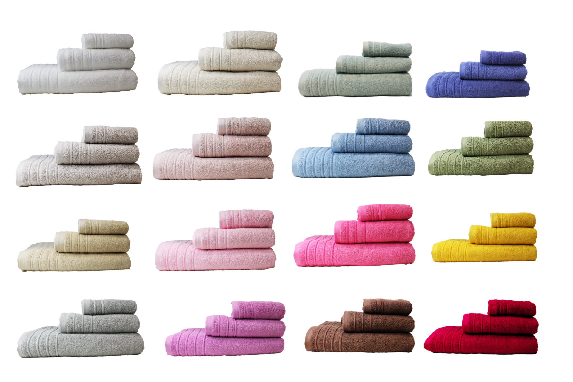 Conjunto de toalhas de várias cores empilhadas