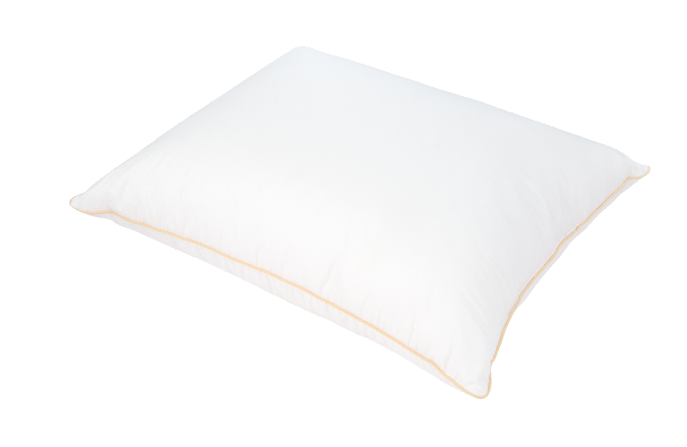 Almofada branca retangular com costura bege