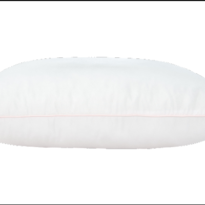 Almofada branca retangular com costura rosa