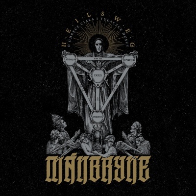 Ilustração estilizada com figura humana, triângulo luminoso e texto WAVEBANE