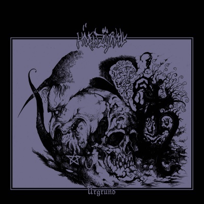 Capa de álbum com ilustração de crânio e texto 'HÄXÄZONDRÖL' e 'Urgrund'