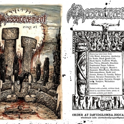 Capa e contracapa da revista MassacreWelt Zine: 41 com arte sombria e texto de encomenda.