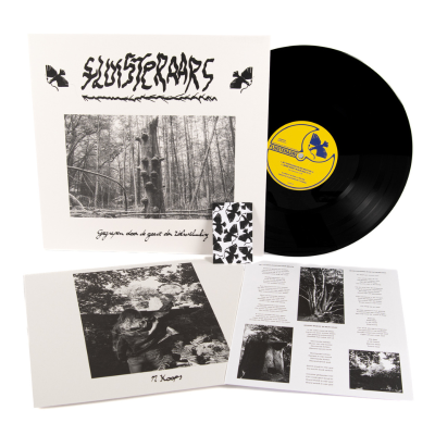 Vinil preto com capa branca, texto FLUISTERRAARS e imagem de floresta