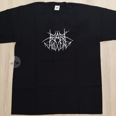 T-shirt preta com estampado branco central