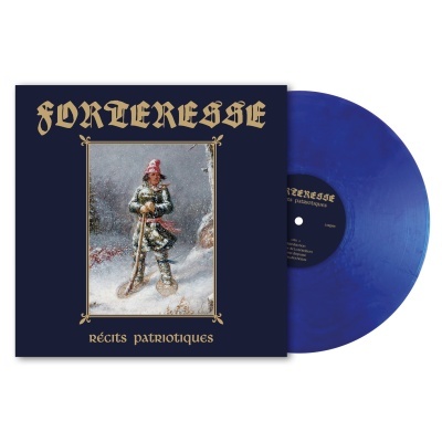 Disco de vinil azul com capa azul escura e imagem de figura na neve