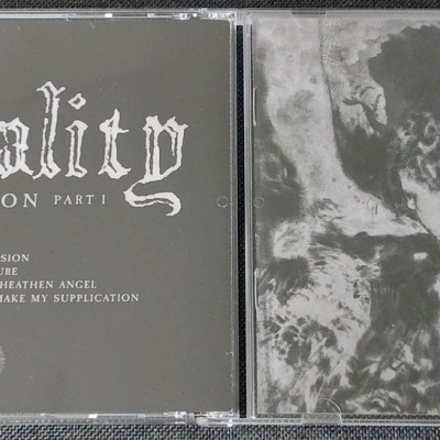 Capa de CD Sodality Benediction Part 1 em preto e branco com texto e imagem de duas figuras.