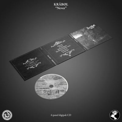 Capa de CD dobrável preto e branco com disco cinzento de madeira