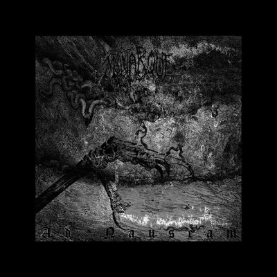 Capa de álbum musical com textura rústica e cobras contorcidas em preto e branco