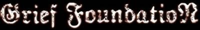 Logotipo com texto 'Grief FoundatioN' em fonte decorativa branca