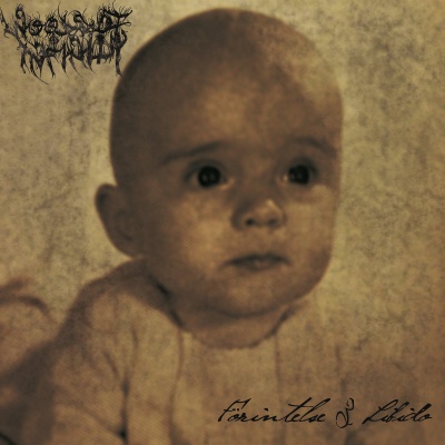 Fotografia antiga a sépia de um bebé careca