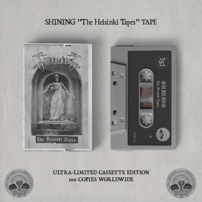 cassete de áudio Shining The Helsinki Tapes com estojo e texto explicativo