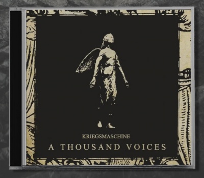 Capa de CD com arte de estátua e letras Kriegsmaschine A Thousand Voices