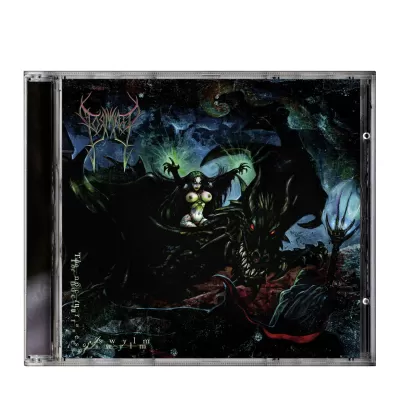 Caixa de CD com capa de fantasia sinistra e texto estilizado
