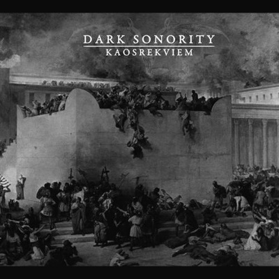 Capa de álbum DARK SONORITY KAOSREKVIEM com imagem histórica e pessoas num muro.