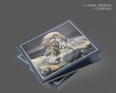 Caixa Digipack com arte surrealista e detalhes em UV