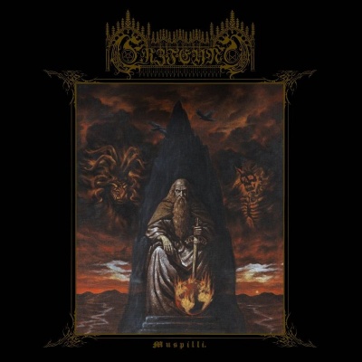 Capa de álbum com personagem barbudo segurando espada flamejante, texto 'Muspilli'.