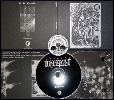 Álbum de música Ungodyst 'Einsiedler' com arte em preto e branco