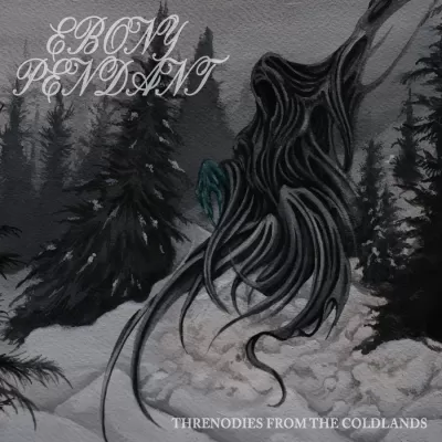 Capa de álbum com arte abstrata e textos Ebony Pendant e Threnodies From The Coldlands