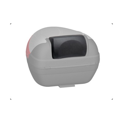 Mala de arrumação cinzenta para motociclos com detalhes em preto e vermelho