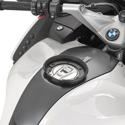 Depósito de combustível e guiador de moto BMW branco e preto