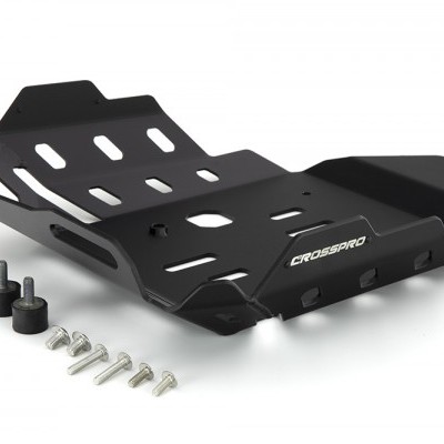 Protetor inferior preto metálico para veículo com parafusos