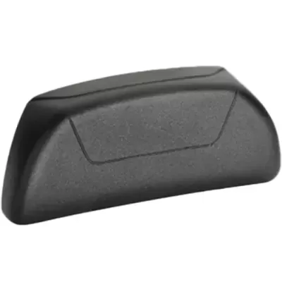 Descanso de braço preto em plástico com acabamento texturizado