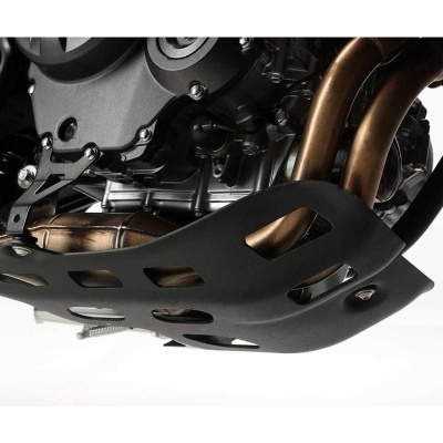 Peça de proteção inferior preta para motocicleta instalada no motor