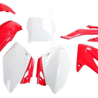 Conjunto de peças de plástico para mota em vermelho e branco