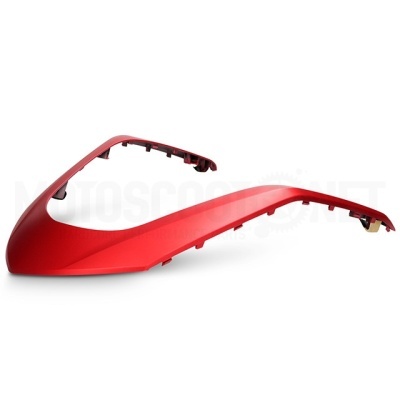 Guarda-lamas vermelhos para mota em plástico com suporte, sobre fundo branco.