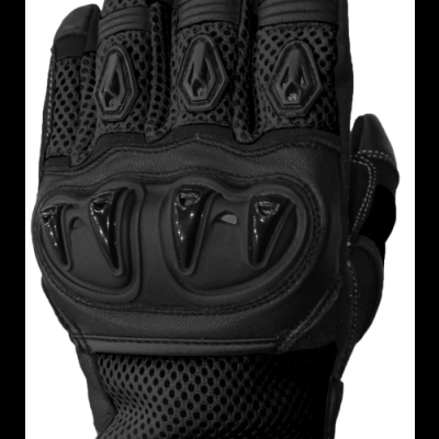 Luvas de moto pretas com proteção e etiqueta NAVA TECH.