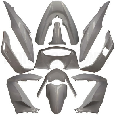 Conjunto de carenagens plásticas cinzentas para motocicleta