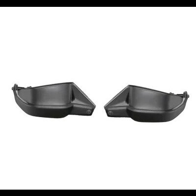 Par de protetores de mão pretos de plástico com fixação