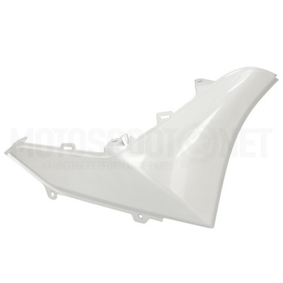Proteção lateral de moto branca em plástico rígido