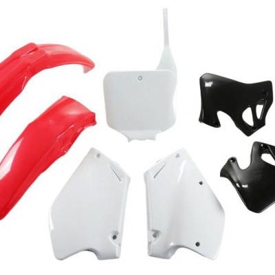 Conjunto de peças de carenagem para moto em vermelho, branco e preto