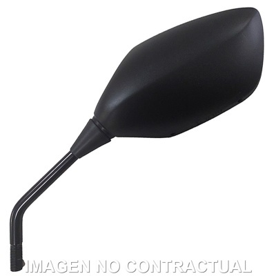 Espelho retrovisor lateral de mota preto com acabamento fosco