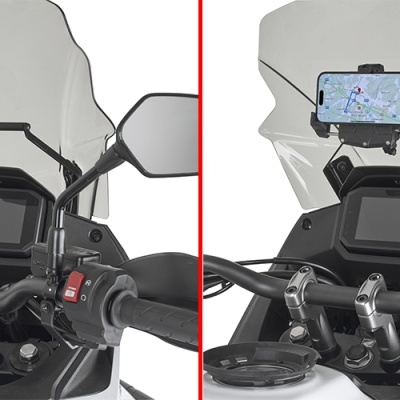 Guiador de mota com ecrã digital e suporte de telemóvel com mapa