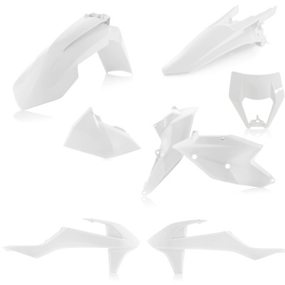 Conjunto de carenagens plásticas brancas para motocross