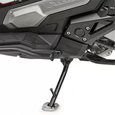suporte lateral metal preto base prateada moto texto HONDA X-ADV