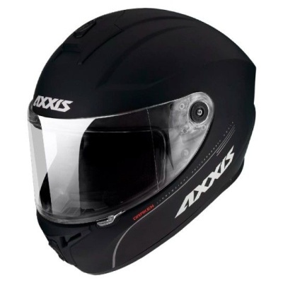 Capacete integral preto mate AXXIS com viseira transparente