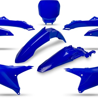 Peças de plástico azul para mota